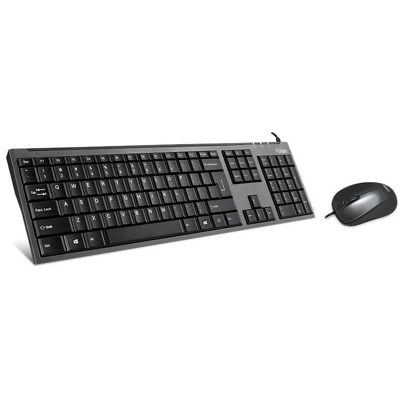 富勒(fuhlen)L618 USB光电有线笔记本电脑键鼠吃鸡游戏办公家用商务静音键盘鼠标套装 黑色图片