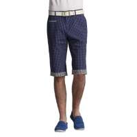 圣捷罗 男装韩版格纹修身休闲男士短裤HCD62840(紫色/35)