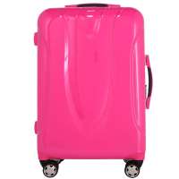凌日100%PC材质铝框拉杆旅行箱粉红24寸PCS202PCS202