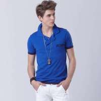 九牧王旗下 男装格利派蒙新款潮韩版男士短袖T恤 CTC02E0620 (蓝色/180)
