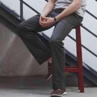 九牧王旗下 男装格利派蒙简洁休闲裤直筒男裤子男士CBA02E0110 (深灰色/35)