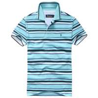 MileWile马罗威利 男装时尚欧版PIMA皮马棉纯棉条纹polo衫短袖休闲T恤TM-13SU6010(蓝色/L)