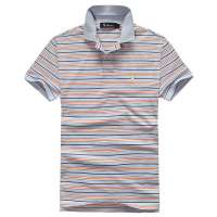 MileWile马罗威利 男装欧版polo衫短袖纯棉进口pima棉休闲条纹T恤TM-13SU6020(橙色/XXL)