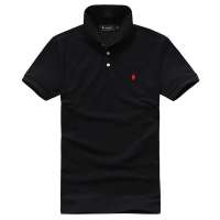 MileWile马罗威利 男装欧版时尚休闲纯棉珠地布翻领T恤纯色短袖POLO衫TM-13SU6065(黑色/XXL)