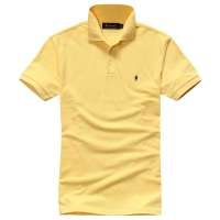MileWile马罗威利 男装欧版时尚休闲纯棉珠地布翻领T恤纯色短袖POLO衫TM-13SU6065(黄色/S)