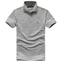 MileWile马罗威利 男装欧版时尚休闲纯棉珠地布翻领T恤纯色短袖POLO衫TM-13SU6065(灰色/XL)