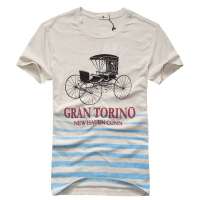 MileWile马罗威利 男装精梳纯棉圆领打底衫短袖印花T恤休闲时尚修身偏小TM-13SU6071(灰色/L)