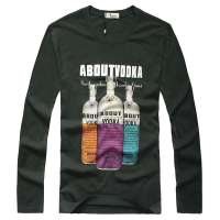 MileWile马罗威利 男装休闲时尚纯棉修身圆领印花T恤长袖打底衫TM-13SU6087(绿色/L)