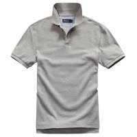 MileWile马罗威利 男装欧版简约休闲进口皮马棉纯棉短袖polo衫纯色T恤TM-13SU6124(灰色/XXL)