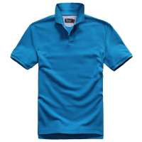 MileWile马罗威利 男装欧版简约休闲进口皮马棉纯棉短袖polo衫纯色T恤TM-13SU6124(蓝色/XL)