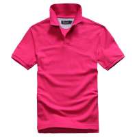 MileWile马罗威利 男装欧版简约休闲进口皮马棉纯棉短袖polo衫纯色T恤TM-13SU6124(桃红/L)