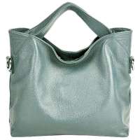 PASTE柏斯特新款经典牛皮手提包2P3002湖水蓝