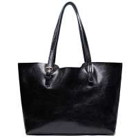 PASTE柏斯特韩版淑女油蜡牛皮单肩包 包中包 2P0952黑色