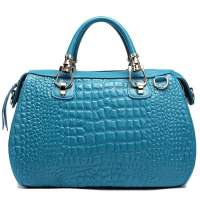 PASTE柏斯特新款石头纹头层牛皮好莱坞名流热追手提包2P0950蓝色