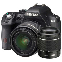 宾得数码单反相机K-50黑色小双套（18-55，50-200）+原装包