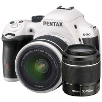 宾得数码单反相机K-50白色小双套（18-55，50-200）+原装包
