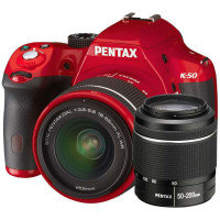 宾得数码单反相机K-50红色小双套（18-55，50-200）+原装包