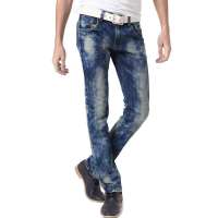 迪尔马奇 男装英伦时尚修身潮流水洗牛仔长裤DM9012(蓝色/29)