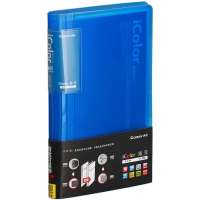 齐心SC360 i color系列360枚可变背脊名片册一段三格蓝色