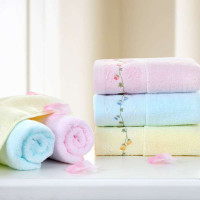 博洋家纺温莎花园纯棉绣花毛巾-蓝34*75cm