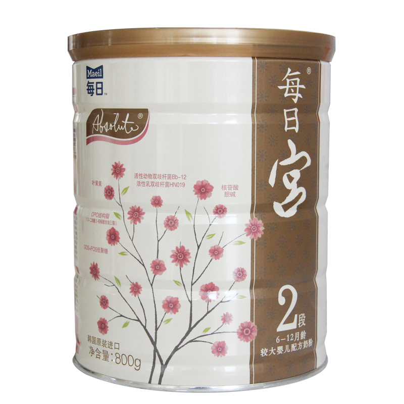 每日宫2段较大婴儿配方奶粉800g2段（6个月-1岁）罐装