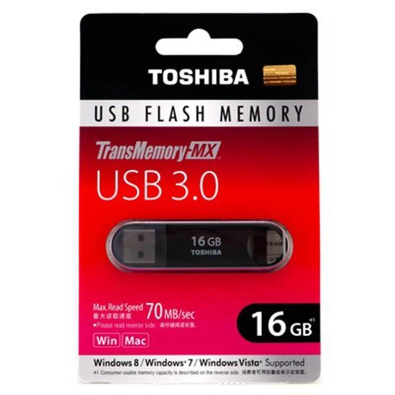 东芝优盘3.0系列 Suzaku(V3SZK-016G-BK)16G 黑色