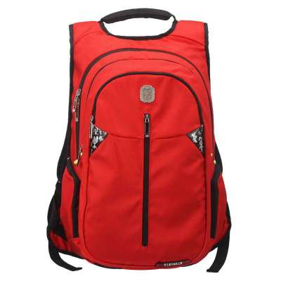 孔子书包 双肩包电脑背包 旅行商务休闲背包大中学生书包学院风男女包 R206红色