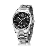 依波表珍宝系列圆形钢带石英男款50050116