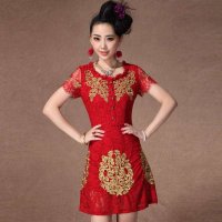 格莱美蕾丝绣花高档桑蚕丝真丝连衣裙女装长裙130135