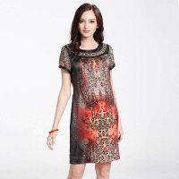 格莱美高档桑蚕丝连衣裙女装中裙131028