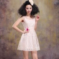 格莱美欧美时尚性感刺绣欧根纱连衣裙130353