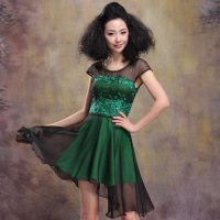 格莱美欧美时尚刺绣丝质奢华连衣裙130348