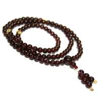 禾场尚腾 天然石榴石+黄水晶108颗珠子手链/项链-珍惜