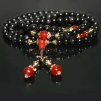 禾场尚腾 黑曜石+红玛瑙手链/项链-千百度