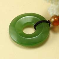 玖品缘新疆和田玉碧玉平安扣环璧吊坠 挂件 附证书rudo-1185