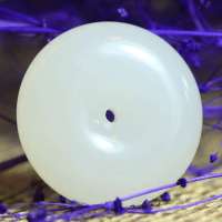 玖品缘新疆和田玉和田玉羊脂白玉平安扣挂件 吊坠 附证书