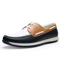 龙派时尚撞色帆船男皮鞋LP124703-2