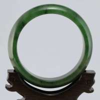 玖品缘新疆和田玉碧玉籽料手镯 54.9# 附鉴定证书