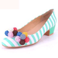 琪珂ST.CHIC  都市优雅条紋布女士单鞋A23A41504L