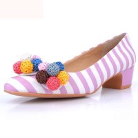 琪珂ST.CHIC  都市优雅条纹布女士单鞋A23A41508M