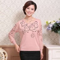 诗米利琪 女装 女装长袖圆领中长款纱袖针织衫E-8332