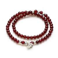 阿梵尼 天然石榴石手链搭莲蓬附证书