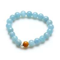 阿梵尼 天然海蓝宝手链8mm 灵动附证书