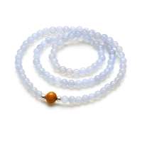 阿梵尼 蓝玉髓手链 三圈搭翡翠手链附证书