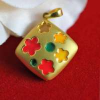 宝庆尚品 3D硬千足金时尚黄金吊坠“花儿朵朵” 1004603328