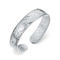 金叶珠宝S999千足银女款手镯 花蕾时尚