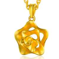 潮宏基 官方正品-花情密语系列-东方美人-足金-足金/黄金吊坠