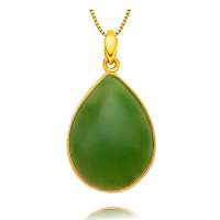 今上珠宝千足金和田玉碧玉吊坠K074