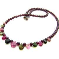 石榴石+碧玺项链 正品 SJ076 (附权威鉴定证书)