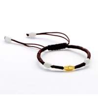 零兑金 999千足金黄金手链 转运珠路路通翡翠手链 情侣男女本命年 一生情缘